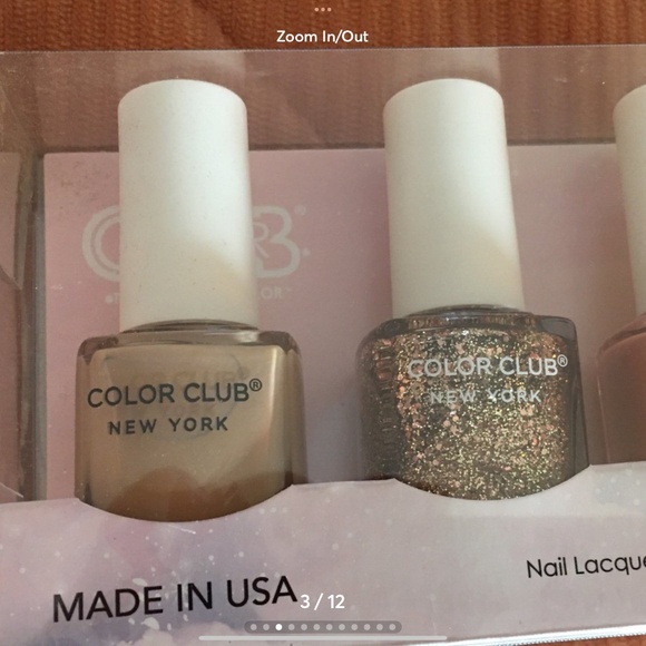 Set of 4 Color Club Nail Lacquer Polish, ‘Trend’, Pink, Beige, Gold Glitter, New - Picture 3 of 12